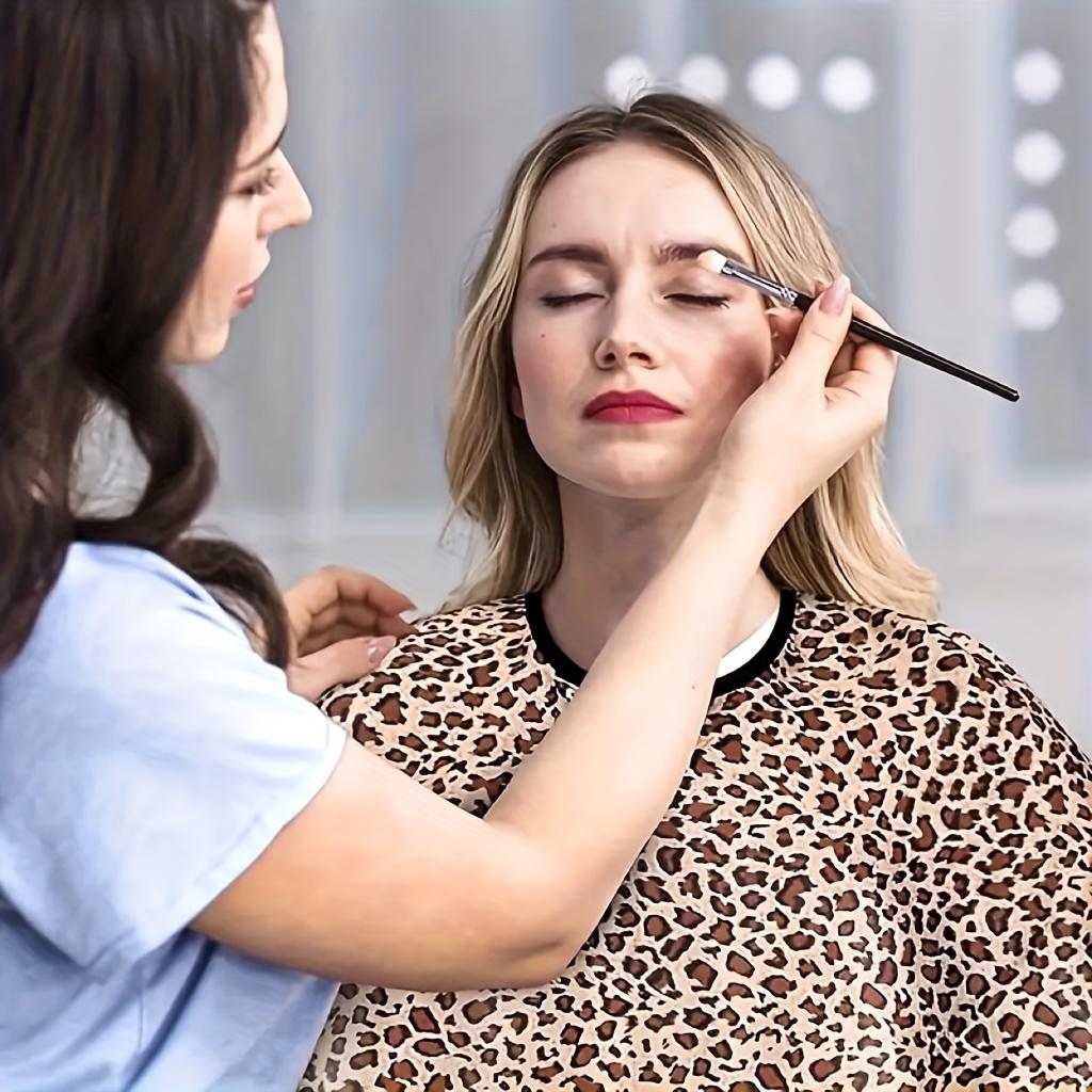 Leopard-print hairdressing shawl, adjustable neckband short salon shawl, suitable for makeup artists, professional stylists, and customers for hairdressing, festival salon accessory | elegant hairdressing shawl | high-quality fabric, hairdressing shawl