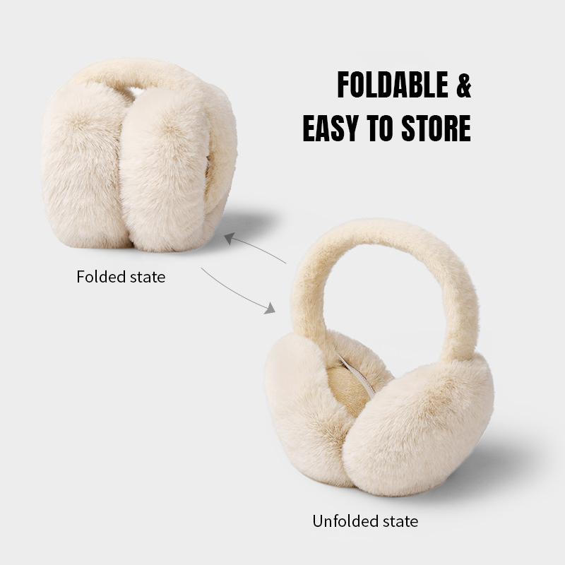 KatchMe Women's Versatile Solid Color Fluffy Foldable Thermal Earmuffs, Thick Plush Warm Ear Protection for Winter, Minimalist Portable Earmuffs KatchMe Women's Versatile Solid Color Fluffy Foldable Thermal Earmuffs, Thick Plush Warm Ear Protection for Winter, Minimalist Portable Earmuffs