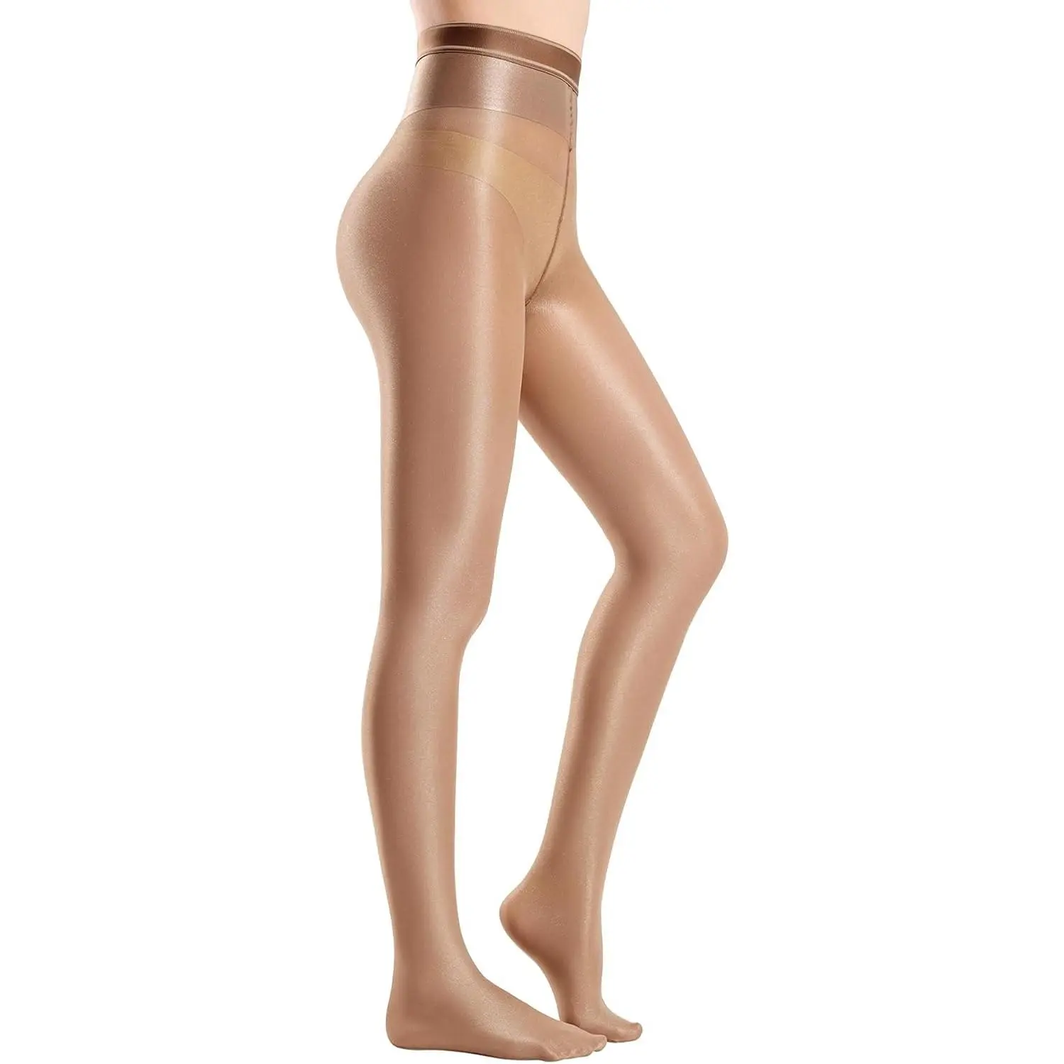 Women's Shiny Ultra Glossy Shimmer 70D Brown Tights for Dance JazzGift