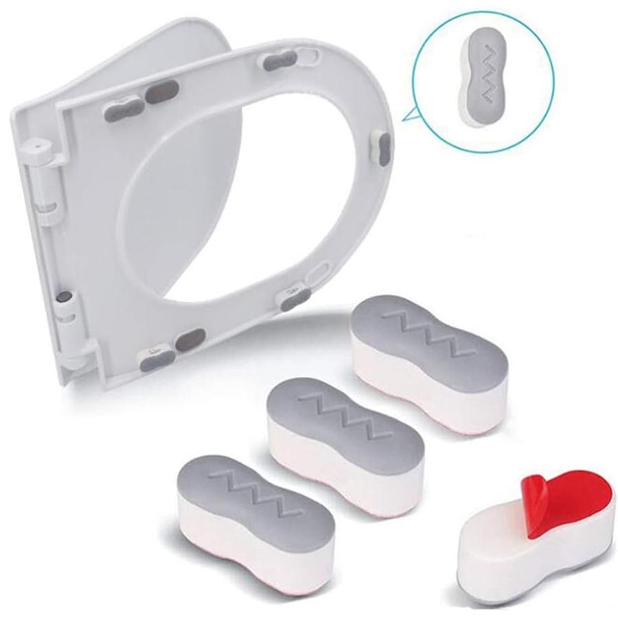 4Pcs Non-Slip Toilet Seat Protector Cushions, Adhesive Pads for Bidet, Elderly Support & Pregnancy Safety
