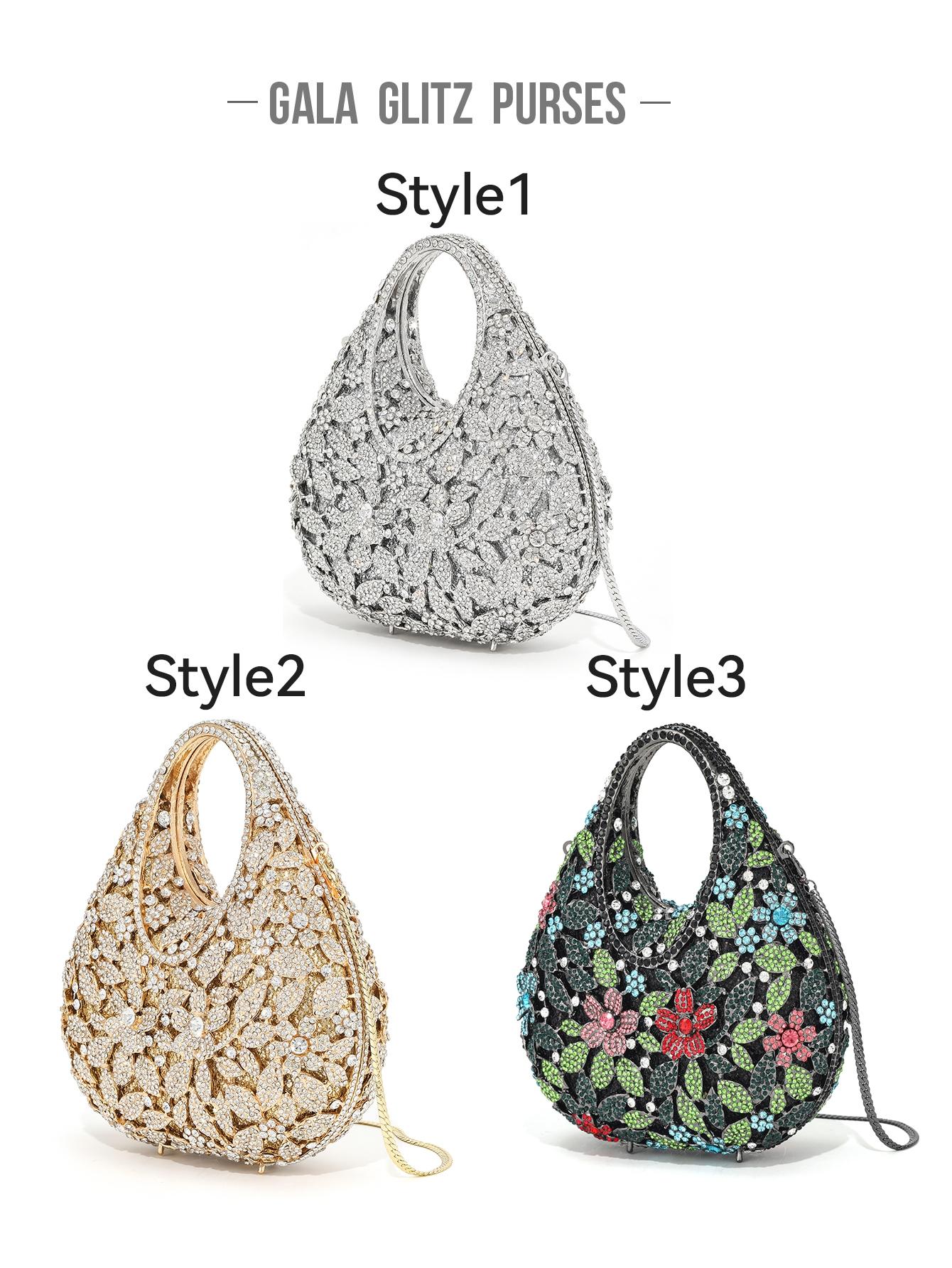 Elegant Crystal Evening Clutch, Handmade Metal Diamond Bag, Perfect for Weddings, Parties, Dinners, Luxurious Sparkling Design