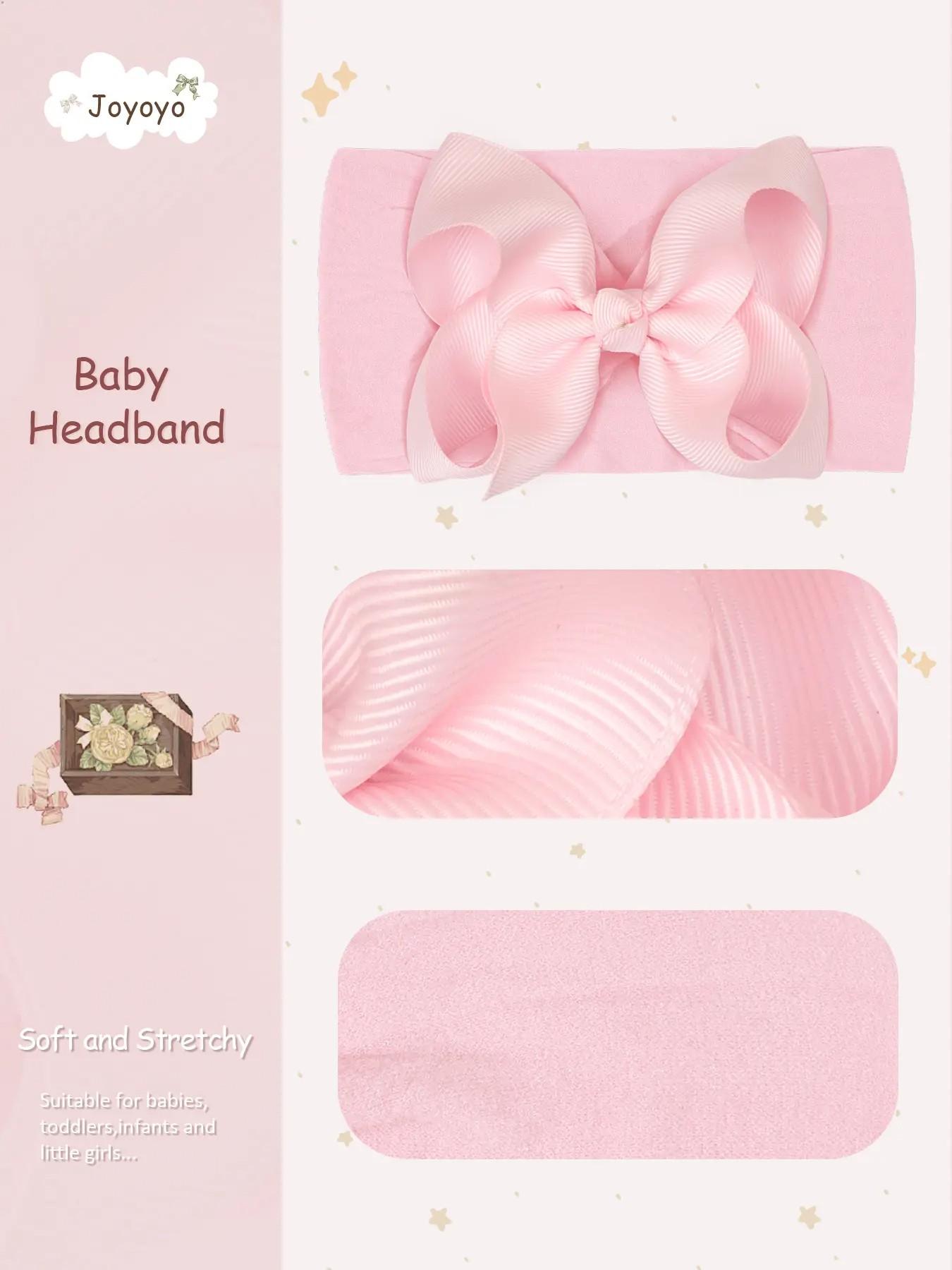 20 Pack Baby Hair Bows, 4 Inch Butterfly Knot Headbands, High Elastic Soft Hair Accessories, Infant Shower Gifts, Baby Big Head Bow