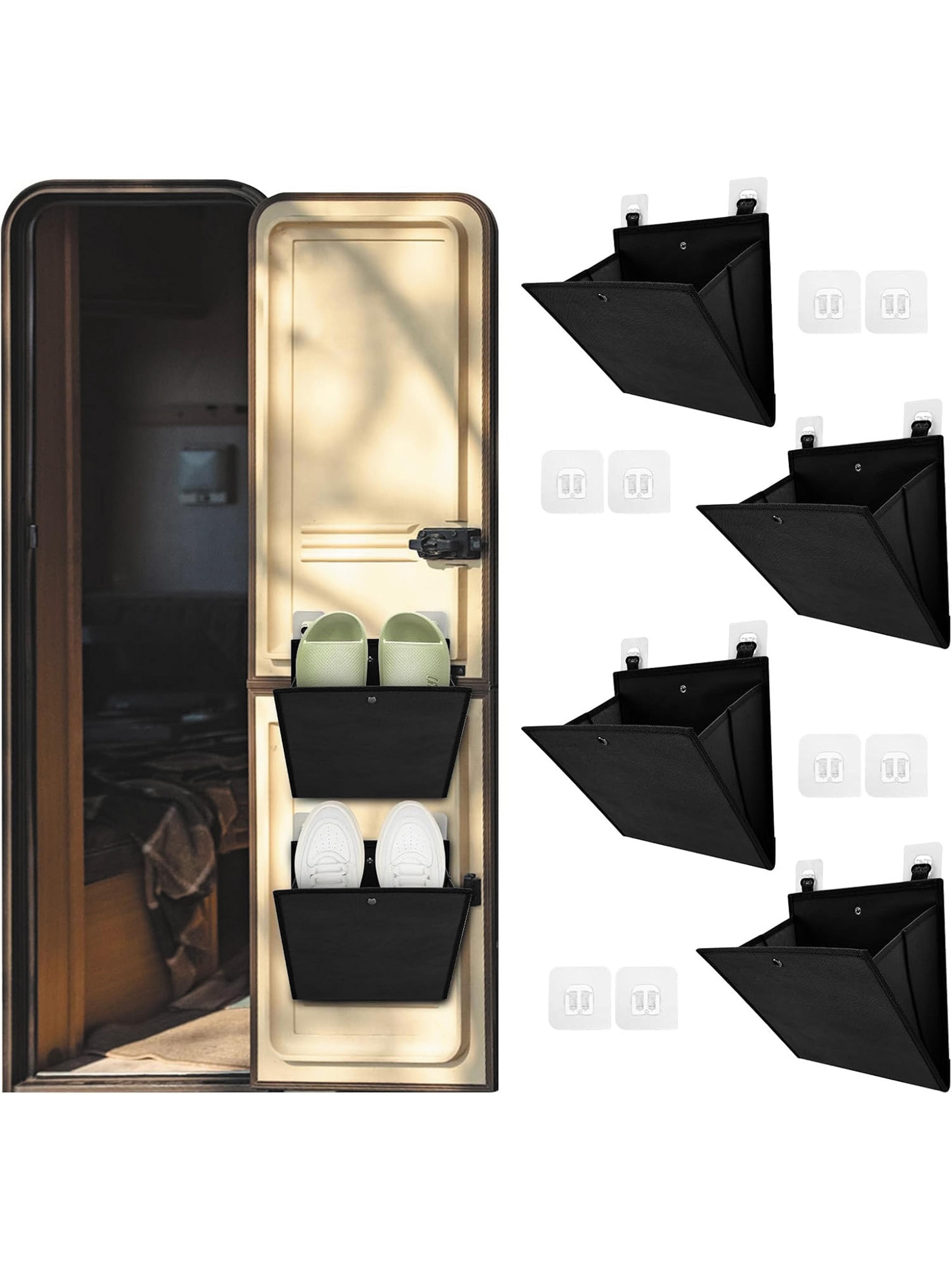 Space-Saving Wall-Mounted Shoe Rack Set, RV & Home Use, Self-Adhesive Hanging Storage Bag with Deep Pockets, Fits 1 Pair Per Pocket, Room Organization Products