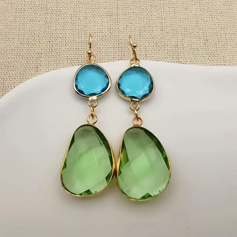 Stylish And Minimalist Golden Peridot Drop Earrings for Women, Perfect As a Gift for Her Engagement Or Wedding.