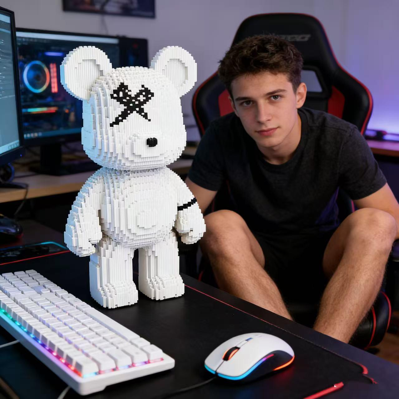 Spring Bear Building Block 3D Puzzle Model, Stress Relief Toy, Indoor Decoration, Birthday Christmas New Year Gift, Surprise Friend Present