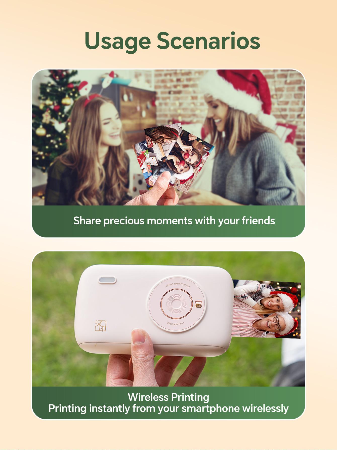 Hanin CP2100 Portable Photo Printer for iPhone & Android - Bluetooth Wireless Instant Printer, 2.1 x 3.4 Inches, Thermal Dye Sublimation for Vibrant, High-Quality Prints