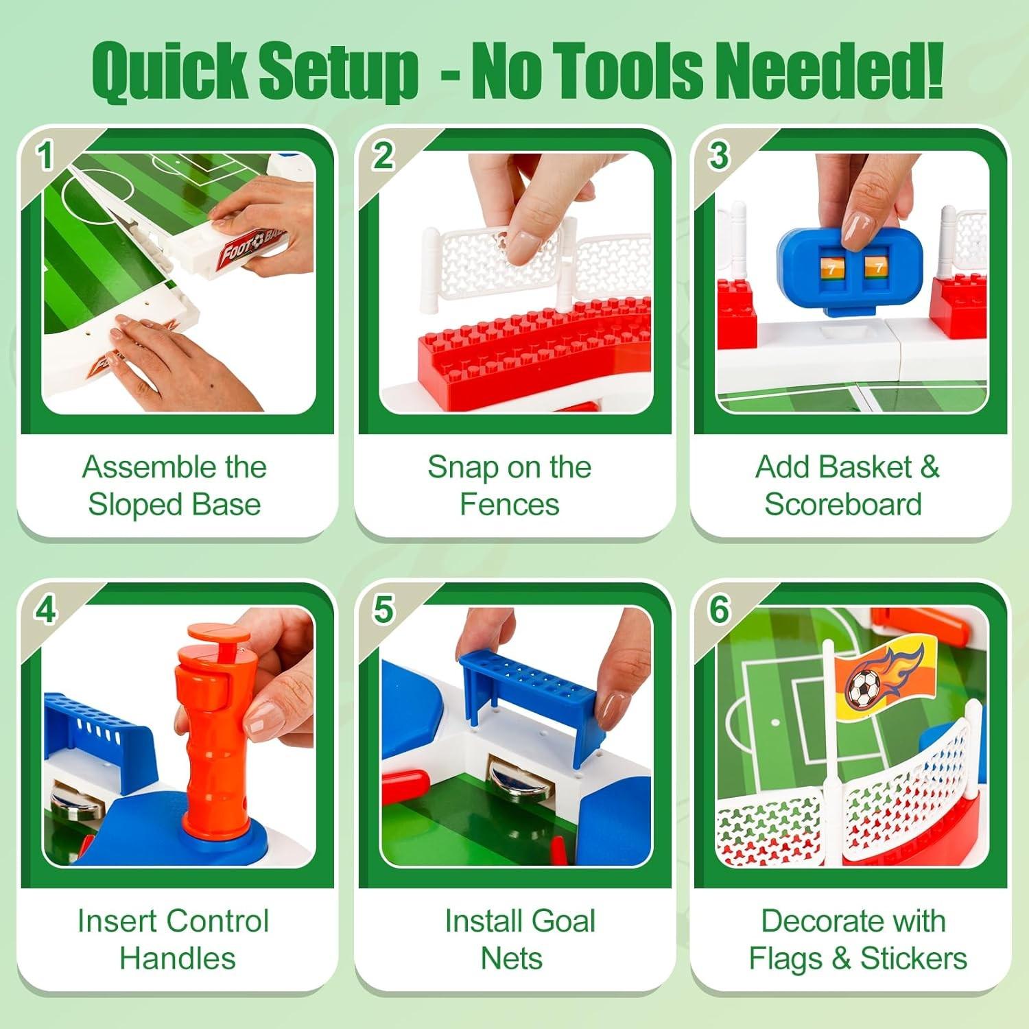 Mini Table Game Set for Kids, Football Toy Kit, Indoor Sports Game, Interactive Birthday Gift, Ages 3-12, Unisex