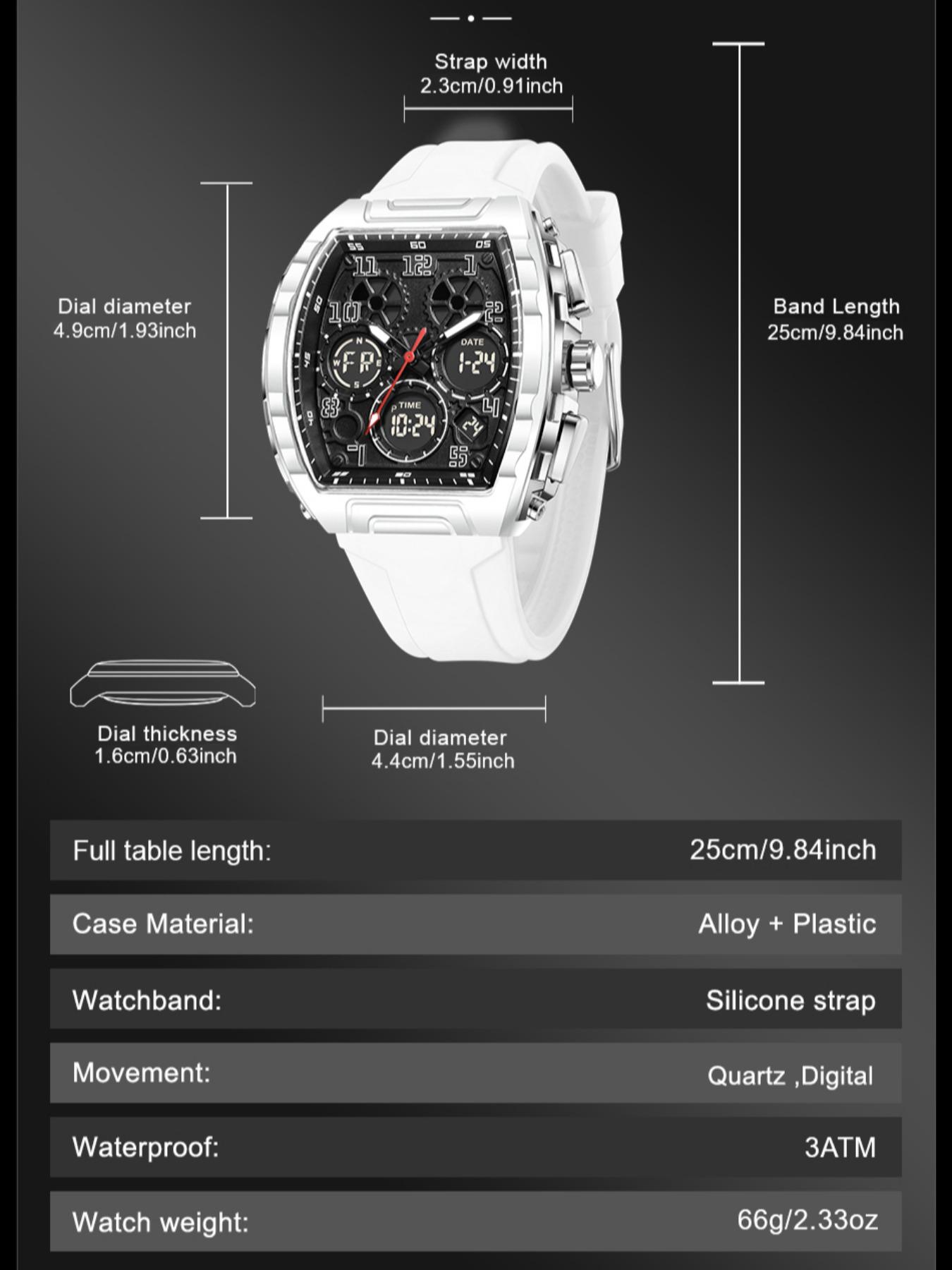 Foxbox Sporty Dual Display Wristwatch for Men & Women, Analog-Digital Quartz Movement, Blue Band, Perfect Gift for All Seasons Foxbox Sporty Dual Display Wristwatch for Men & Women, Analog-Digital Quartz Movement, Blue Band, Perfect Gift for All Seasons