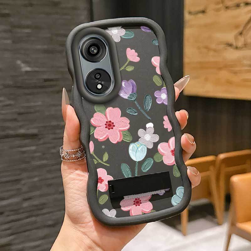 1 Piece A38 Flower Romance Flexible Design Anti-Scratch And Stand Protection Made For OPPO A38 Ideal For Entertainment