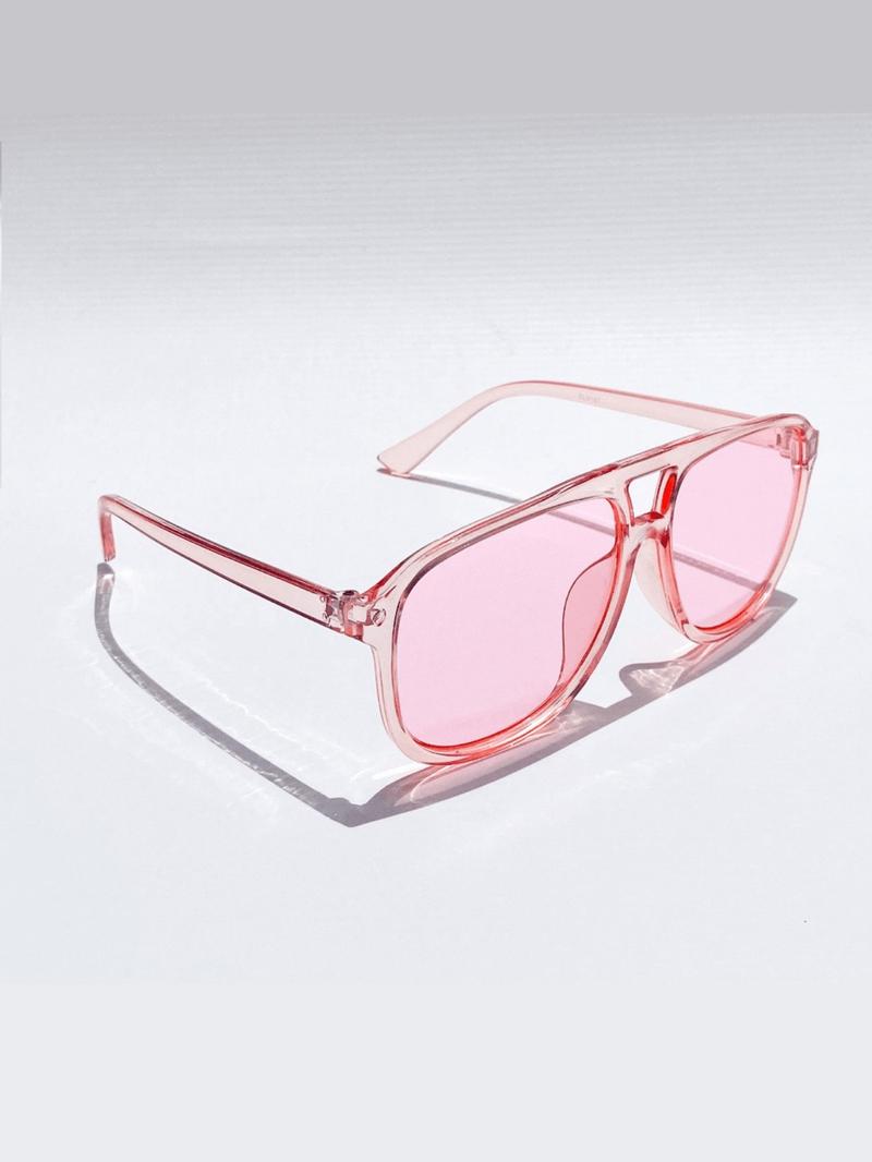Unisex Simple Style Tinted Lens Aviator Sunglasses, Trendy Casual Sunglasses for Everyday Use, Fashion Accessories for Outdoor Activities