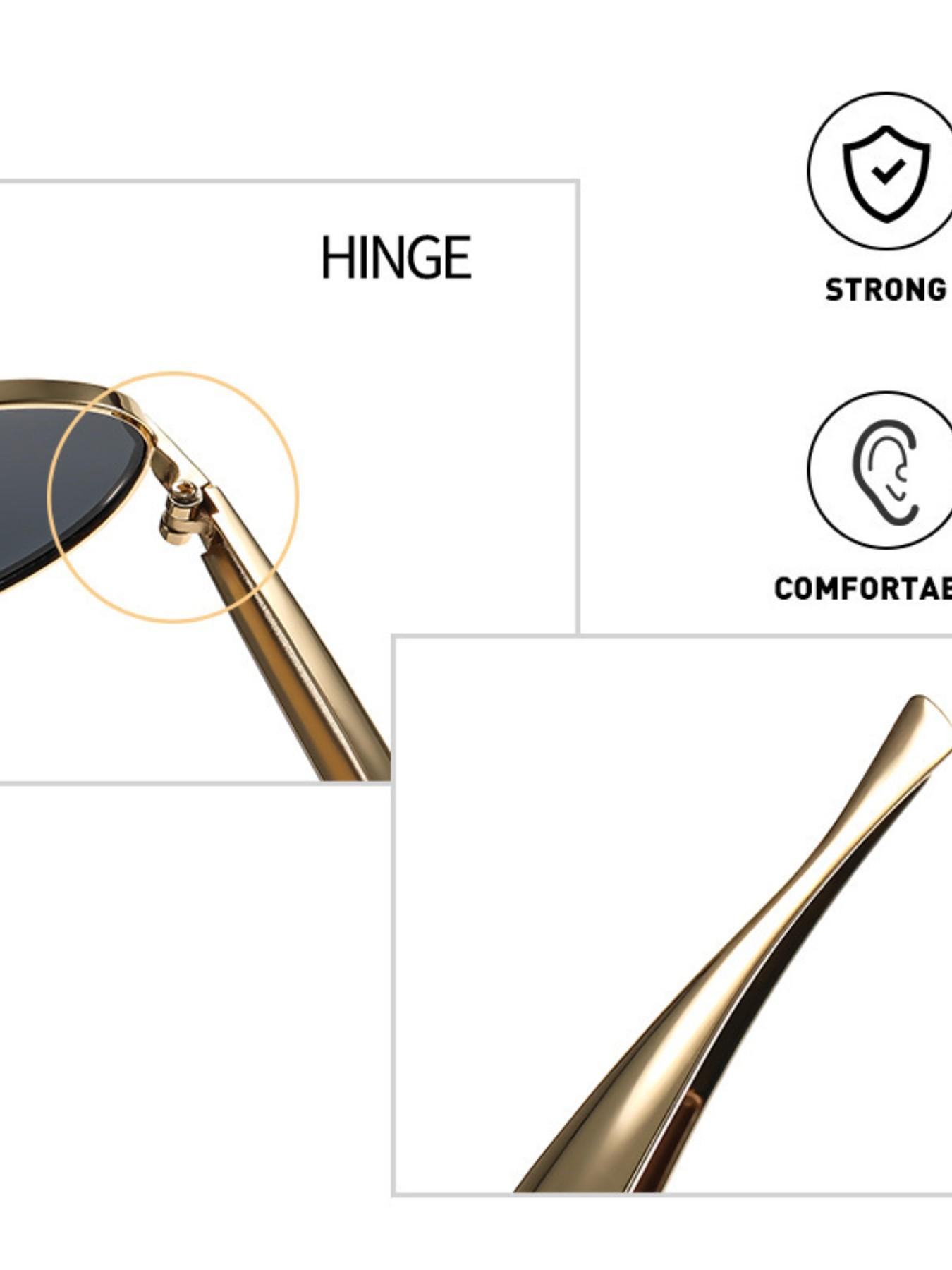 2026 New Oval Metal Sunglasses, Vintage Gold Frame, Gradient Lenses, Small Face Fine Frame, Trendy Street Style Women's Shades