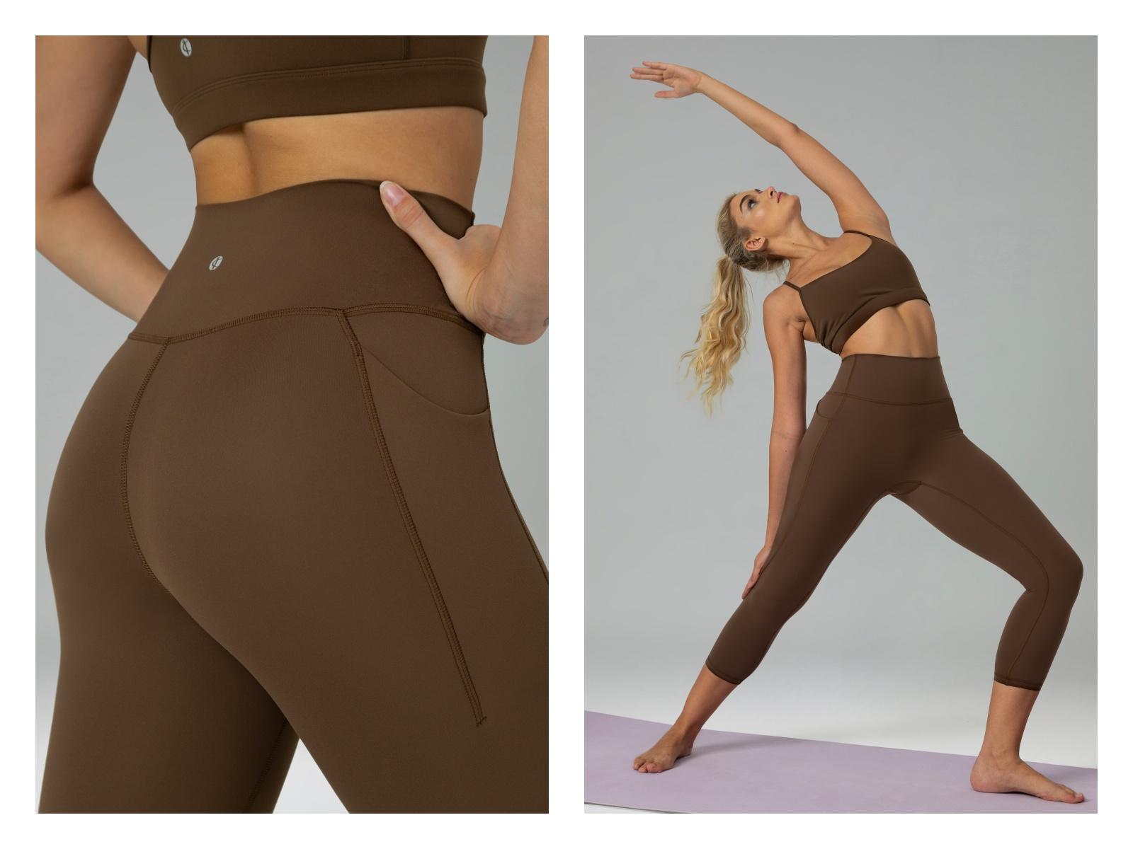 Colorfulkoala Women's No Front Seam Yoga Capri 21" with Side Pocket Dreamlux High-Waisted Tummy Control Workout Leggings  Petite Length