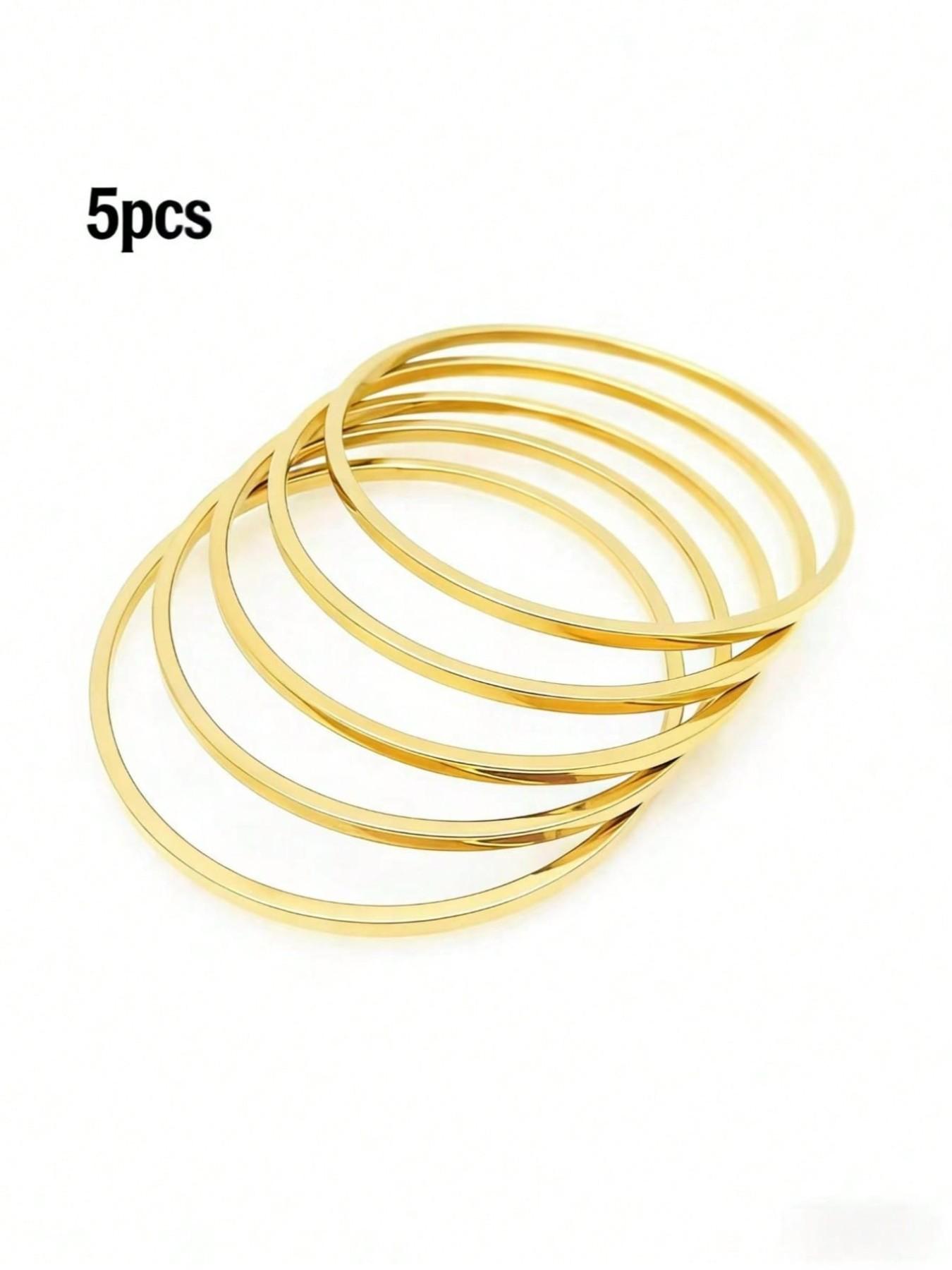 Elegant Stackable Bracelet Set, Minimalist Fine Gold Bracelets, 1/3/5/7 Pieces, Daily & Party Wear Accessories