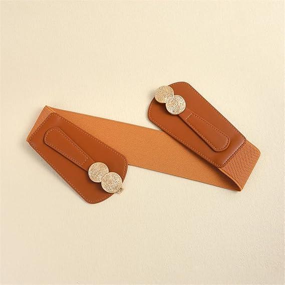 Women Dress Waist Belt Stretchy Elastic Vintage Belts For Dress Metal Buckle Apparel Accessories
