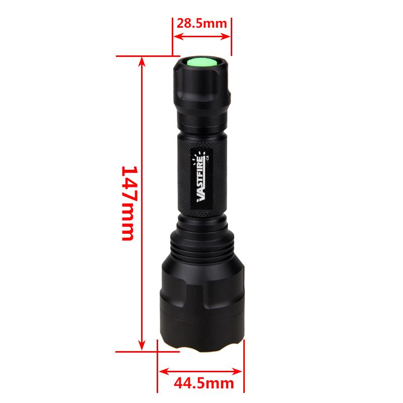 VASTFIRE Ultra Bright Adjustable Tactical Flashlight - High-Power Rechargeable Aluminum Alloy, 350yd Long Range, Hands-Free for Camping, Hiking