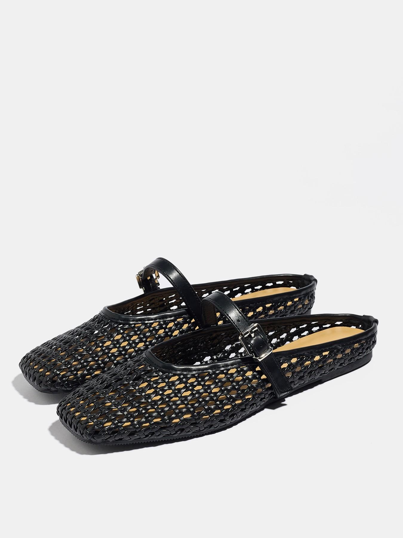 Women's Half-Open Toe Sandals, Breathable Knit Slip-On Beach Shoes, Summer Casual Outdoor Mesh Slippers, Comfortable Muon Shoe