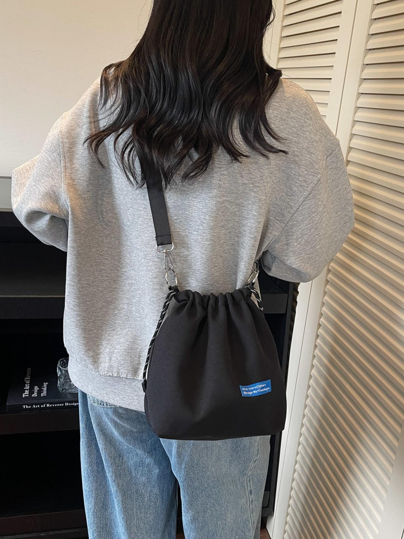 New Single Shoulder Crossbody Bag, Trendy Drawstring Bucket Bag for Men and Women, Unisex Small Versatile Waist Pack