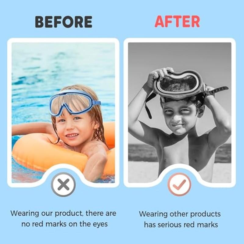 Swim Goggles  Anti-Fog Wide View No Leakage Swimming Goggles for Kids 3-15 with Earplugs, Children's Large Frame Waterproof and Anti-Fog Swimming Goggles, 2026 New Kids Swim Goggles