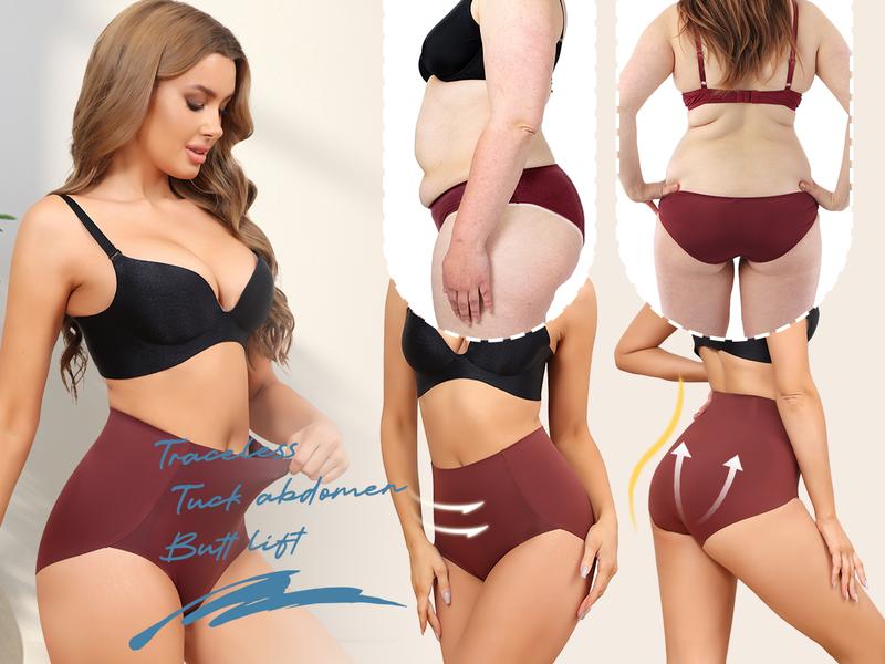 LEVAO Women Tummy Control Underwear, High Waisted Seamless No Show Briefs, Skin-Friendly & Non-Slip Shaping, All-Day Comfort, 4 Pack (S-XXL) LEVAO Women Tummy Control Underwear, High Waisted Seamless No Show Briefs, Skin-Friendly & Non-Slip Shaping, All-Day Comfort, 4 Pack (S-XXL)
