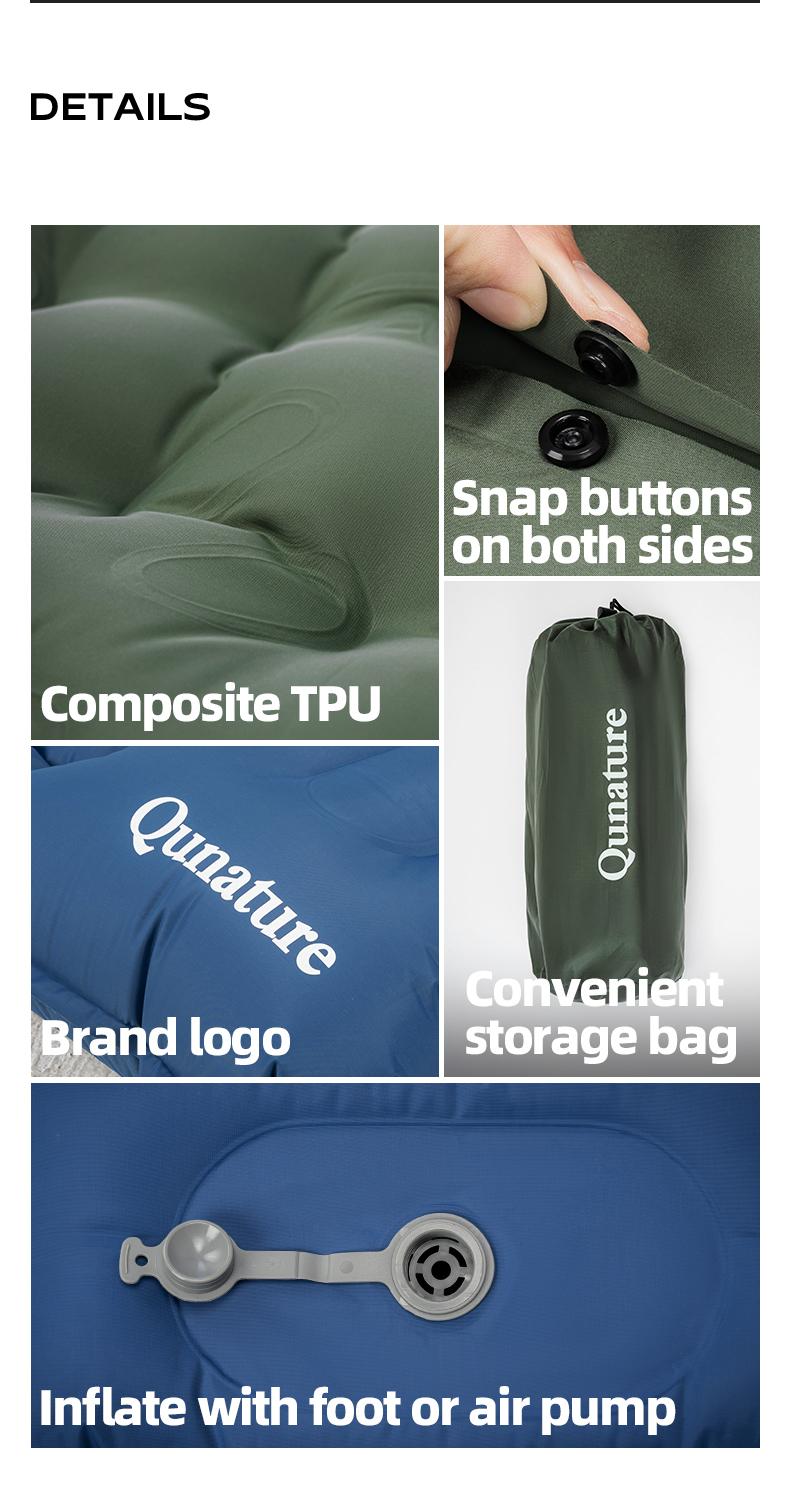 Camping Sleeping Pad Ultralight Inflator Camping Mat with Built-in Foot Pump & Pillow, Upgraded Compact Camping Air Mattress for Camping, Backpacking, Hiking