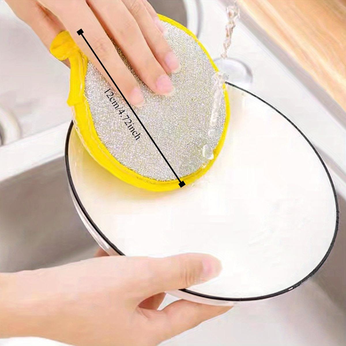 Multifunctional Kitchen Cleaning Sponge and Scrubber, Durable Washable Polyester Bowl Cloth, and Sand Texture Surface, Sponges Scrubbers