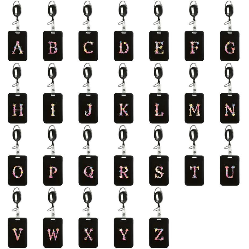 Retractable Badge Holder, Portable ID Card Reel, Card Sleeve with Breakaway Safety Clip-on, Adjustable Nylon Cord & Metal Spring Clip for Nurses, Teachers & Office Workers, Badge Reels Retractable