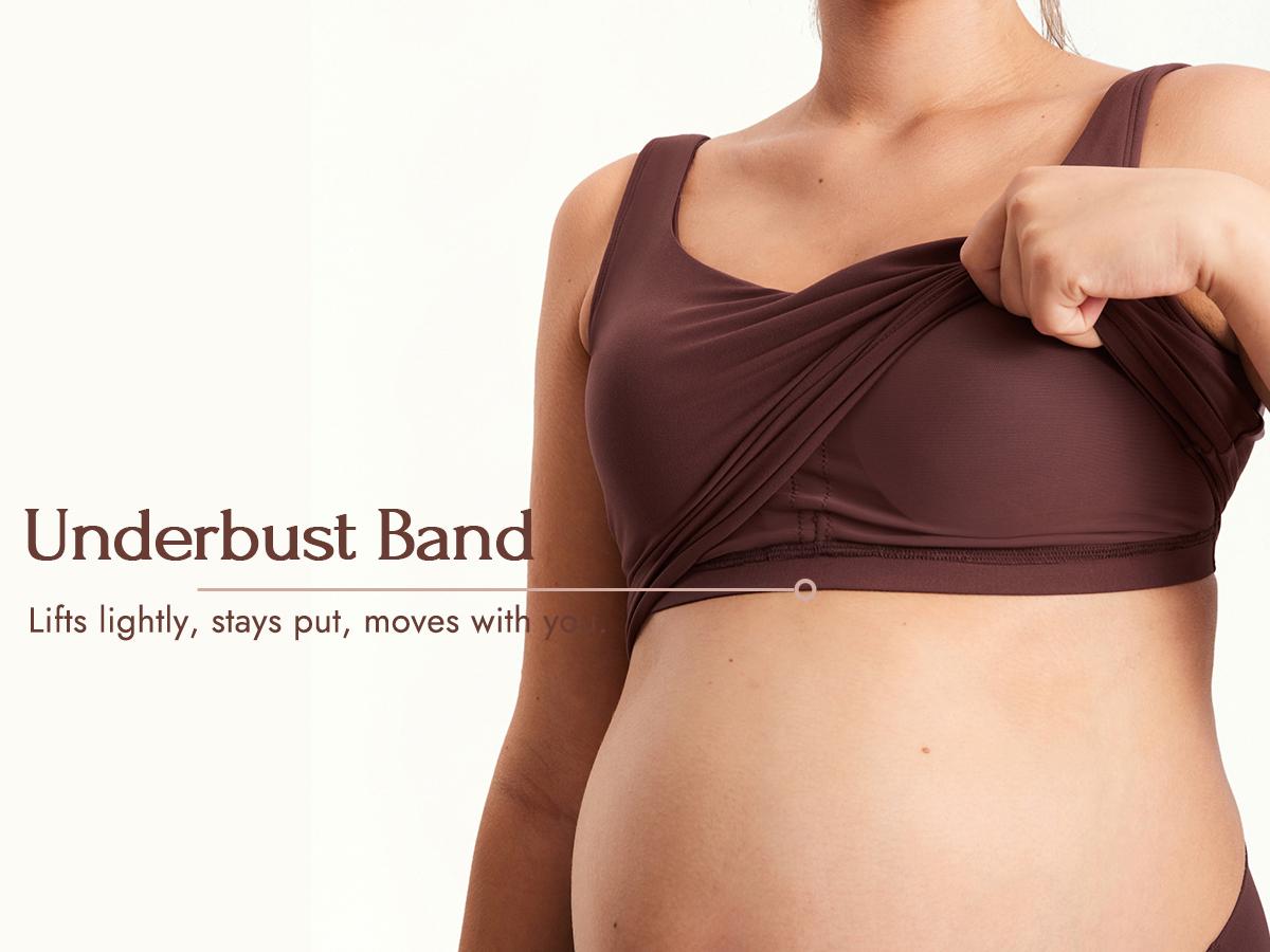 Momanda V Neck Nursing Crop Tank Top