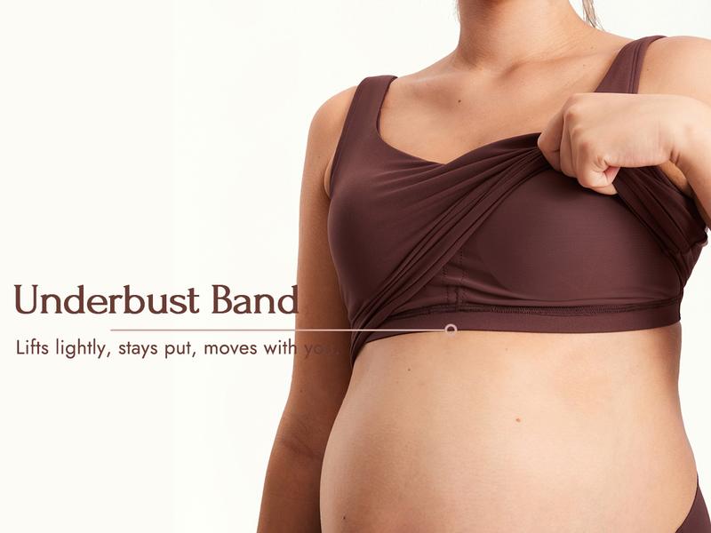 Momanda V Neck Nursing Crop Tank Top