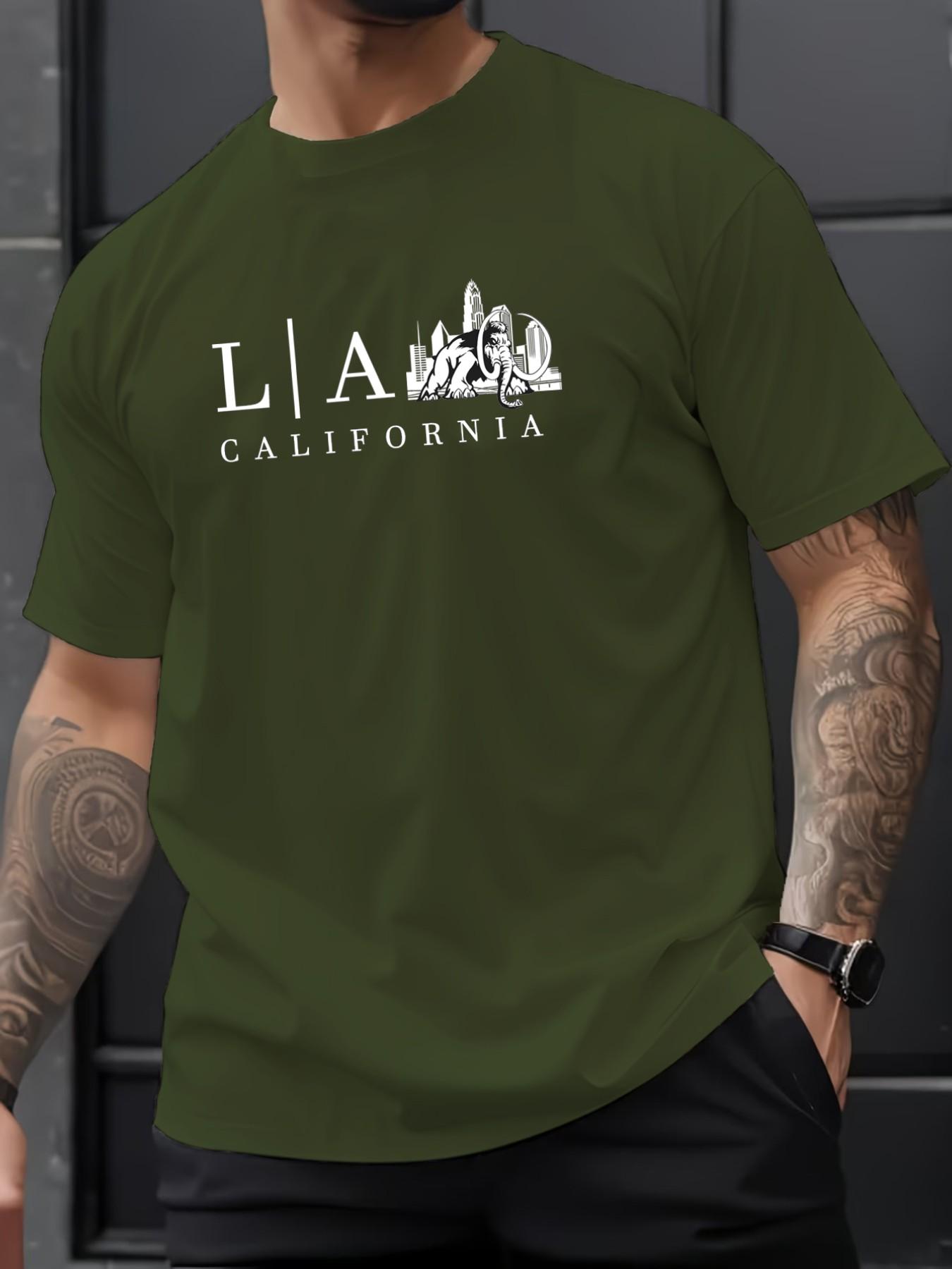 Men's Summer Micro-Stretch Comfort Round Neck Printed T-Shirt, Fashionable Trendy Wear, Best Choice for Men, Casual Stylish Tee