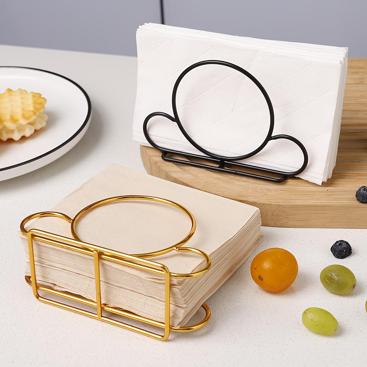 Decorative Metal Napkin Holder, Heart & Round Hollow-Out Tissue Stand, Vertical Paper Towel Organizer for Kitchen Counter, Dining Table, Restaurant & Café, Stylish Desktop Decor