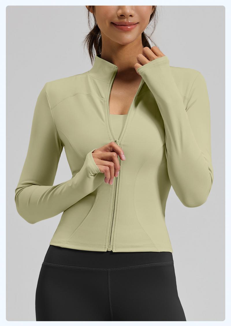 Women's  Slim Fit High Stretch Yoga Top,Long Sleeve Sports Jacket, Lightweight Workout Coat for Running