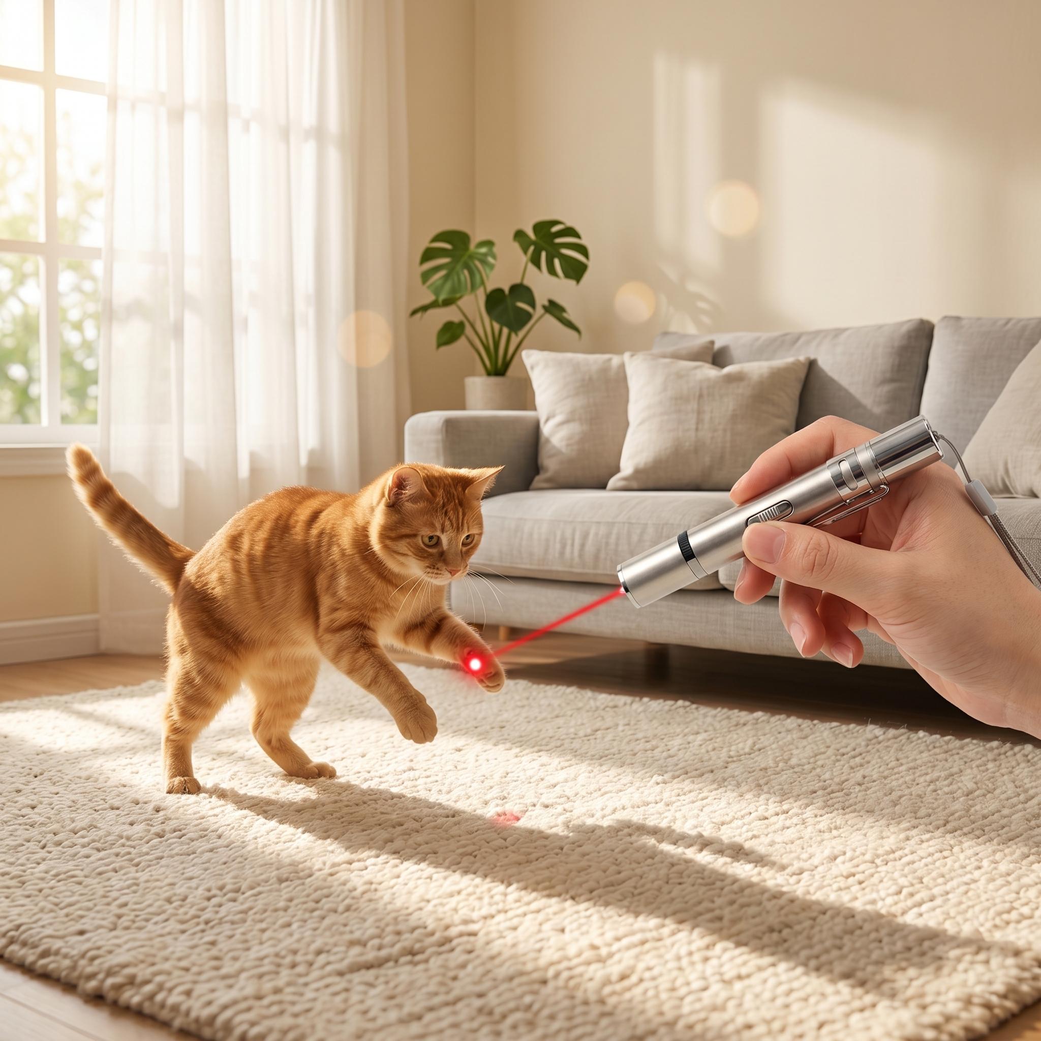 Red Dot Laser Pointer Cat Toy USB Rechargeable 5 Modes Long Range Interactive Pet Toy for Cats Dogs Indoor Outdoor Training Exercise Playpen Tease Stick Kitten Chaser