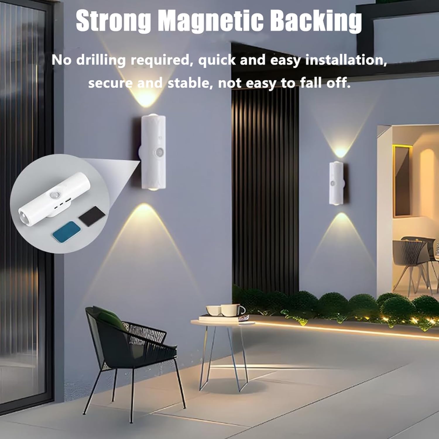 LED Wall Mounted Lights, Rechargeable Wall Sconces Lamp, 3 Color Temps Dimmable Cordless Wall Light USB Charging for Study Bedroom Reading Bedside