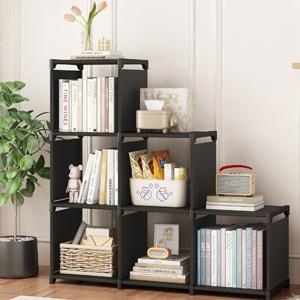 Closet Organizers and Storage 6 Cube Storage Organizer Portable Closet Shelves Cabinet for Bedroom Living Room Office  Lightweight Metal Rack Plastic