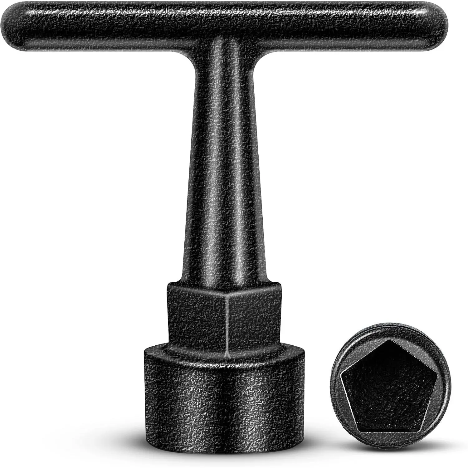 Curb Box Wrench, Water Meter Key, Penta Socket, 1 Pack, Black