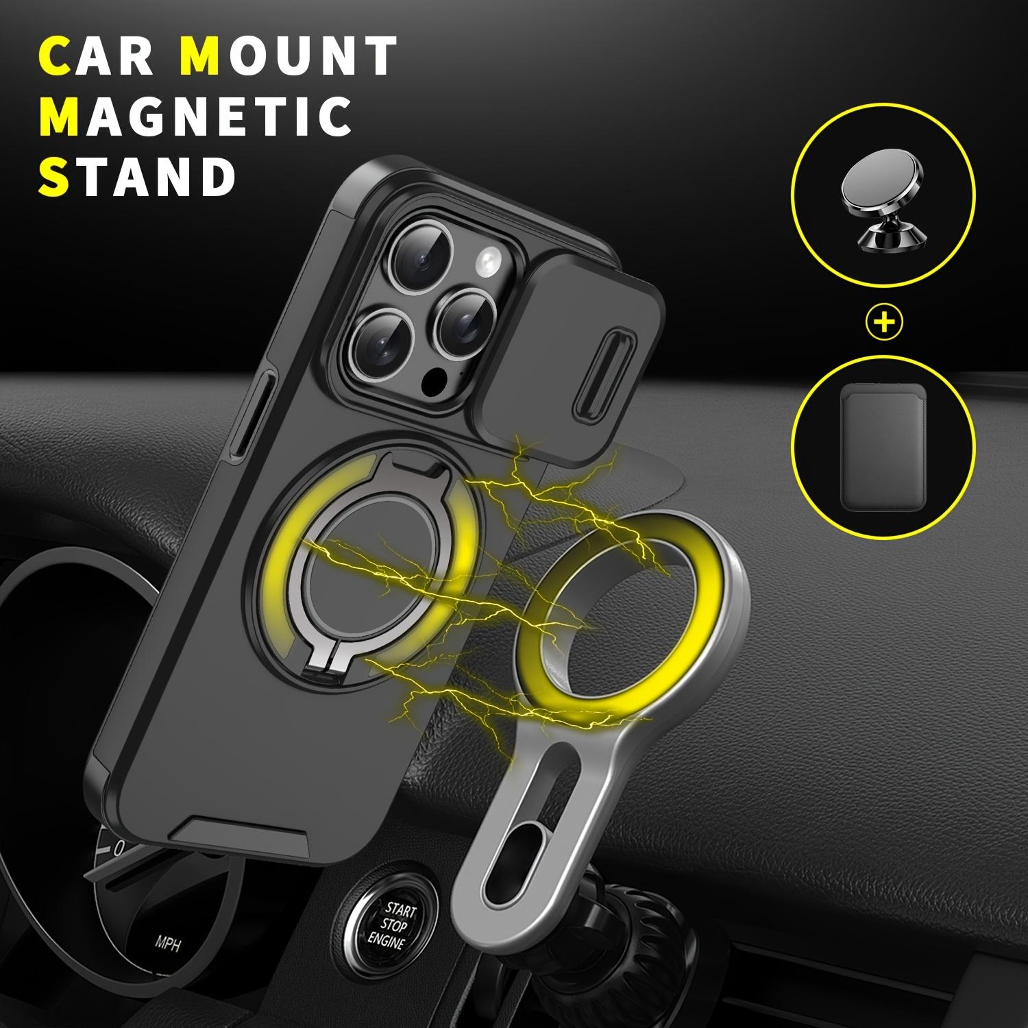 phone case suitable for iPhone17/16/15/14/13/Pro Max and 14/15/16/17Plus series, heavy drop resistance 360 rotating metal magnetic ring multifunctional bracket protection phone case Shockproof Protective