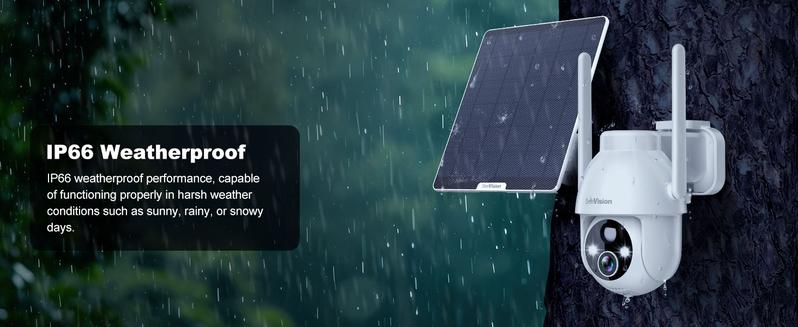 SeeVision Outdoor Solar Camera – Wireless 2K HD, IP66 Waterproof, Two-Way Talk & Instant Siren Alarm-
