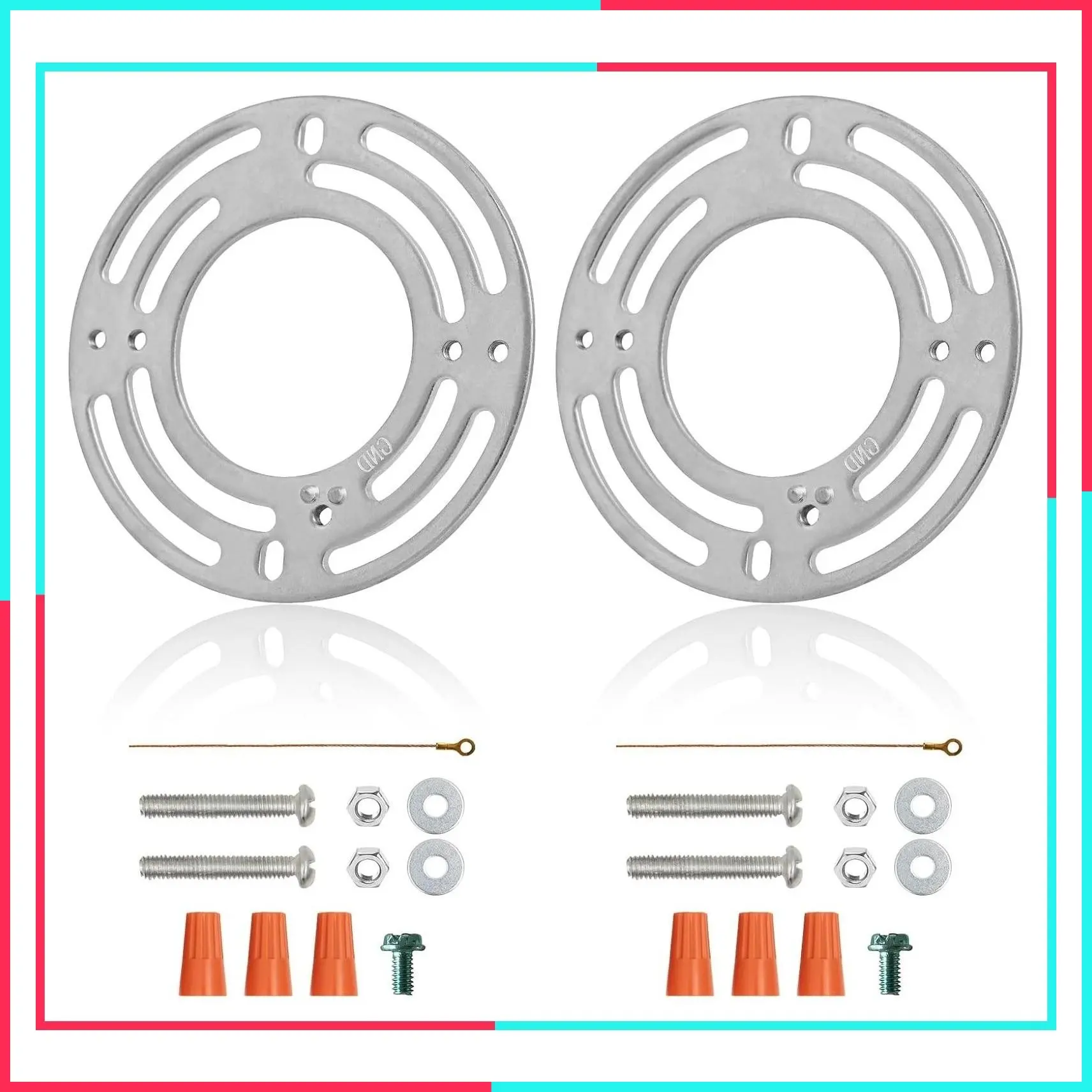 2 Pack Heavy Duty Universal Fixture Mounting Bracket, 50 LB Rated, 4 Inch Diameter Steel Round Crossbar with Screws for Ceiling Pendant Light, Chandelier, Wall Sconces, Barn Lights
