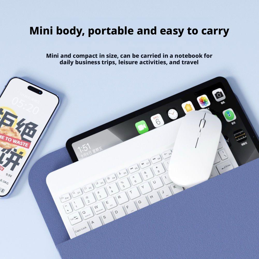 Wireless Keyboard and Mouse Compact Set, Compatible with iOS/iPad/MAC, Rechargeable Design, Optical Tracking, Ideal for Office Use