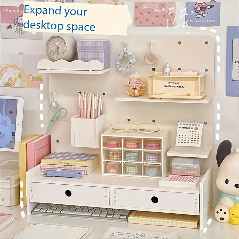 Faridabio desktop storage rack, punch-free storage shelf, ideal for dormitories and offices, perfect for organizing cosmetics, stationery and books, suitable for tables and drawers in homes and offices