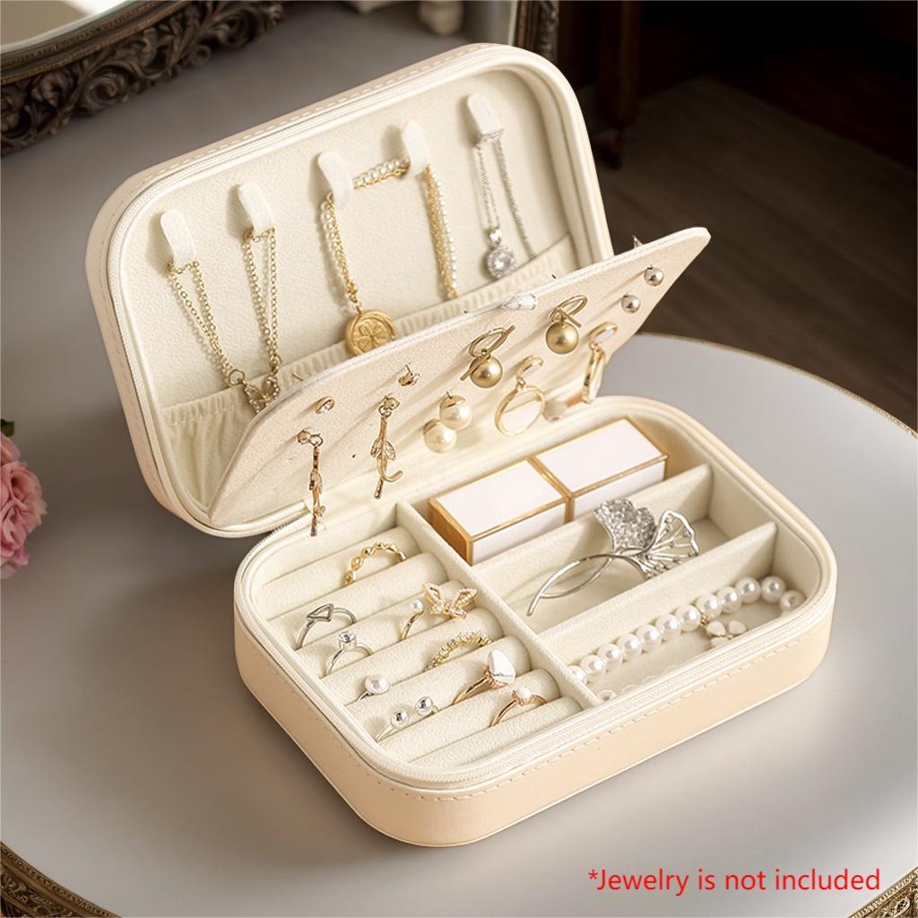 Travel Jewelry Organizer, 1 Count Summer Portable Lightweight Small Jewelry Storage Case with Zipper, Durable Storage Organizer, Summer Gift, Summer for Gift, Accessories Box, Multifunctional Storage