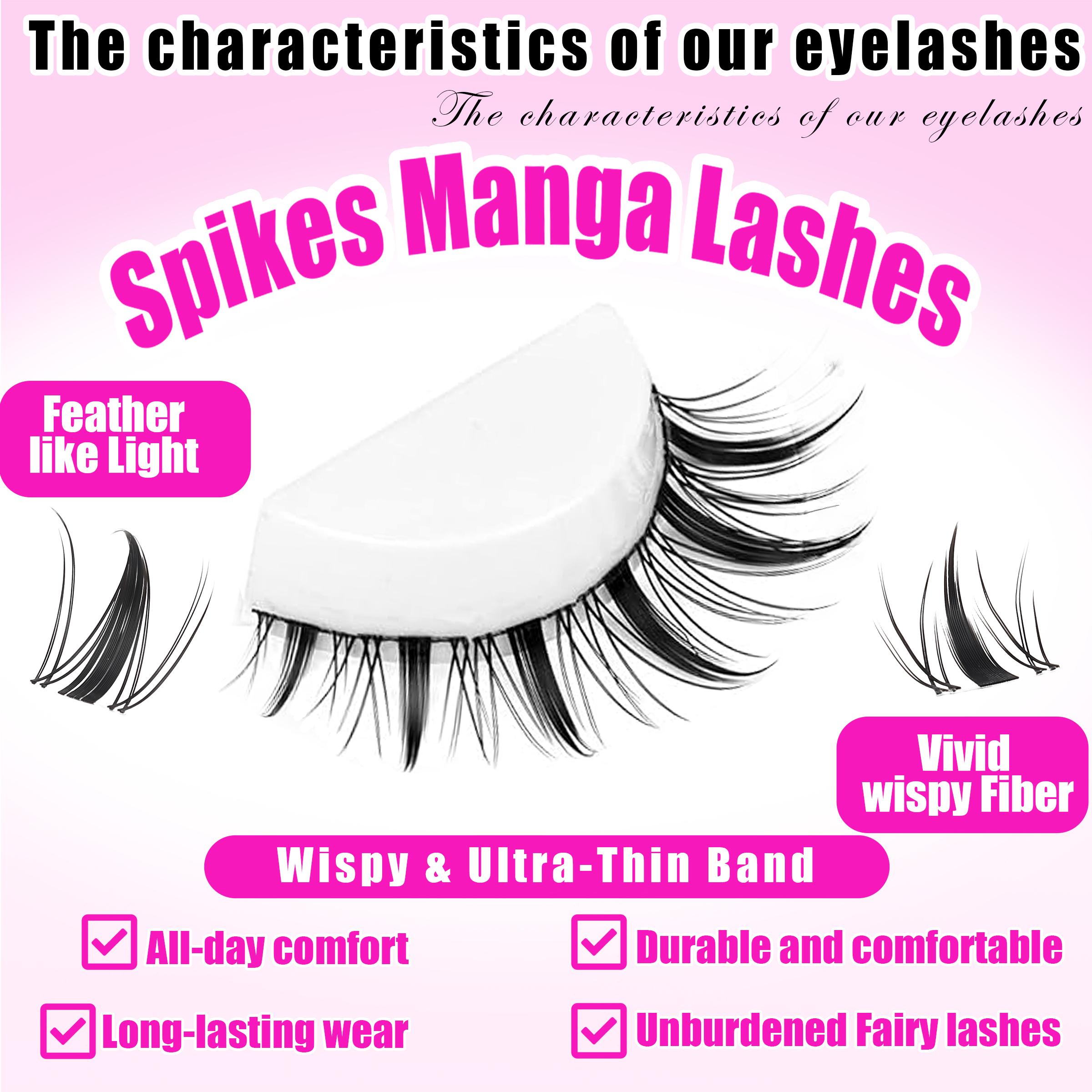 YIDUO 6 Styles Lash Clusters Kit Gift Packs Fairy Cat Eye Eyelash Extensions Makeup Bag Set Fluffy Volume Eyelashes Fluffy Manga Wispy C-curly Soft Individual DIY Lash Clusters Kit Extension Soft comfortable Easy Apply Natural Look for Makeup Daily Life