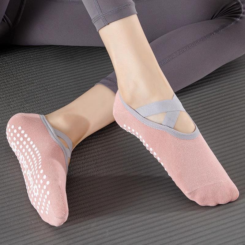 Women's Yoga Socks with Strap, Non-Slip Ballet Barre Socks, Anti-Skid Grip Bottom, Ideal for Dance, Fitness, Workout, Home Use
