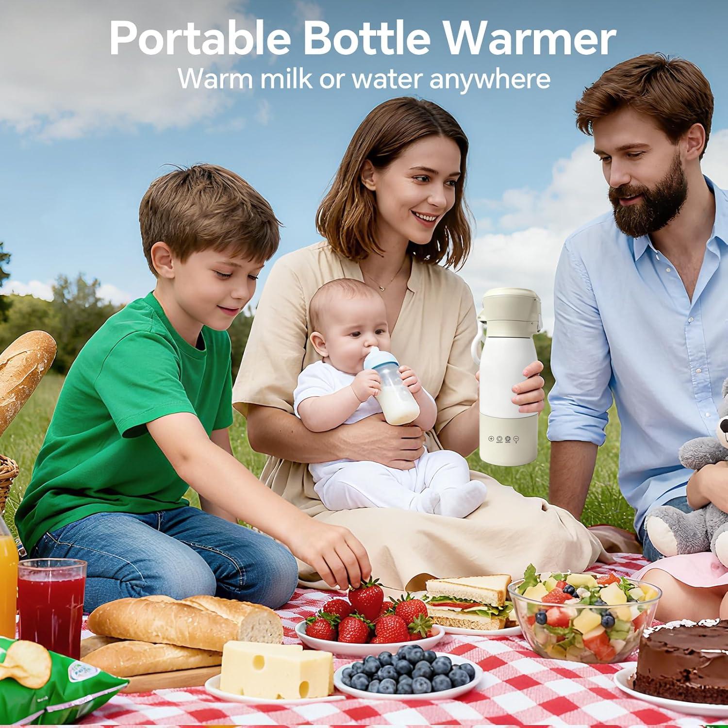 New Portable Baby Bottle Warmer for Breastmilk, USB Rechargeable Travel Milk Heater, Convenient Infant Feeding Accessory