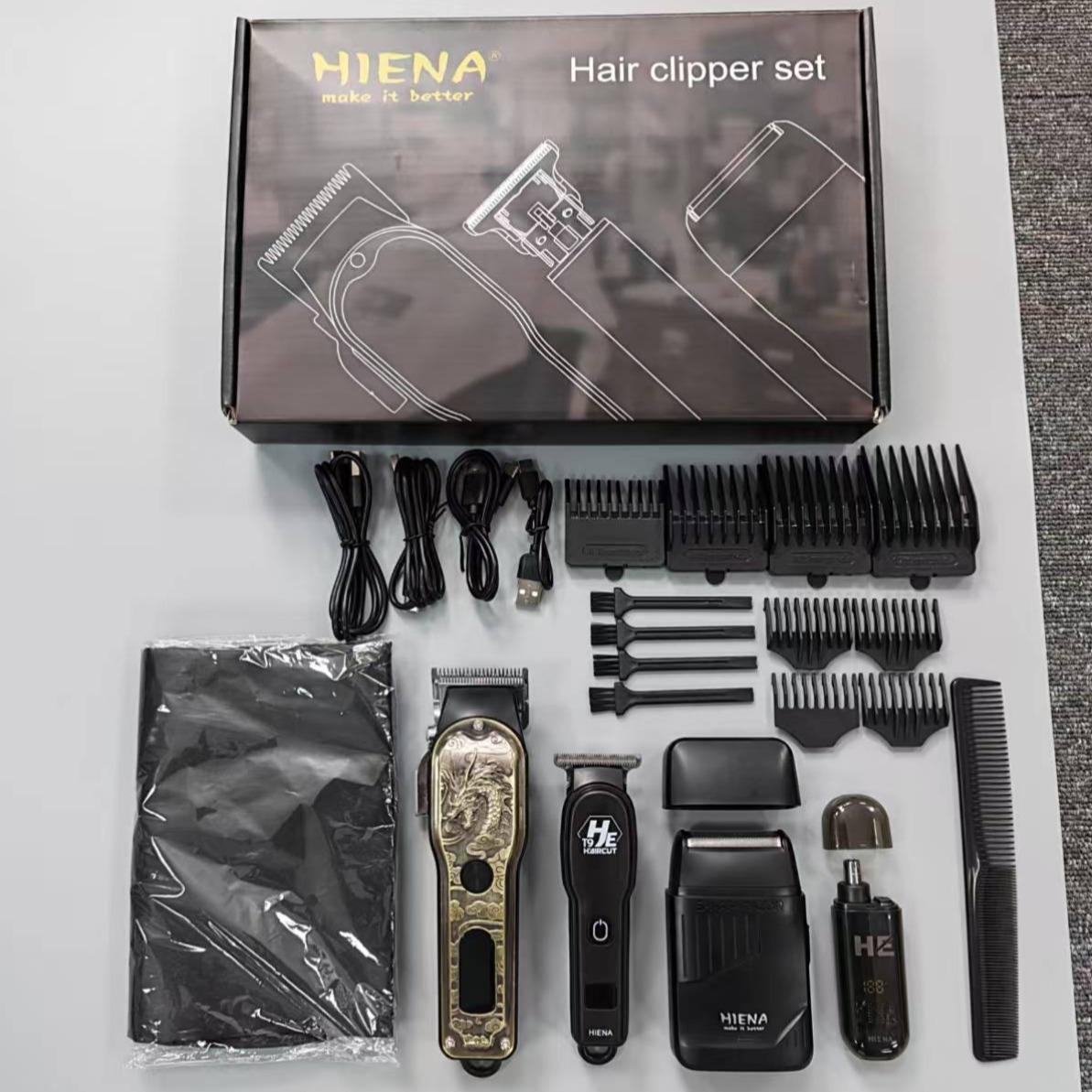 Metal Dragon Collector‘s Gift Set｜Rechargeable Professional Cordless Hair Clipper Kit with Vintage Full-Body Metal Dragon Engraving, Full Kit for Home & Salon Use. A Tasteful Gift for Men