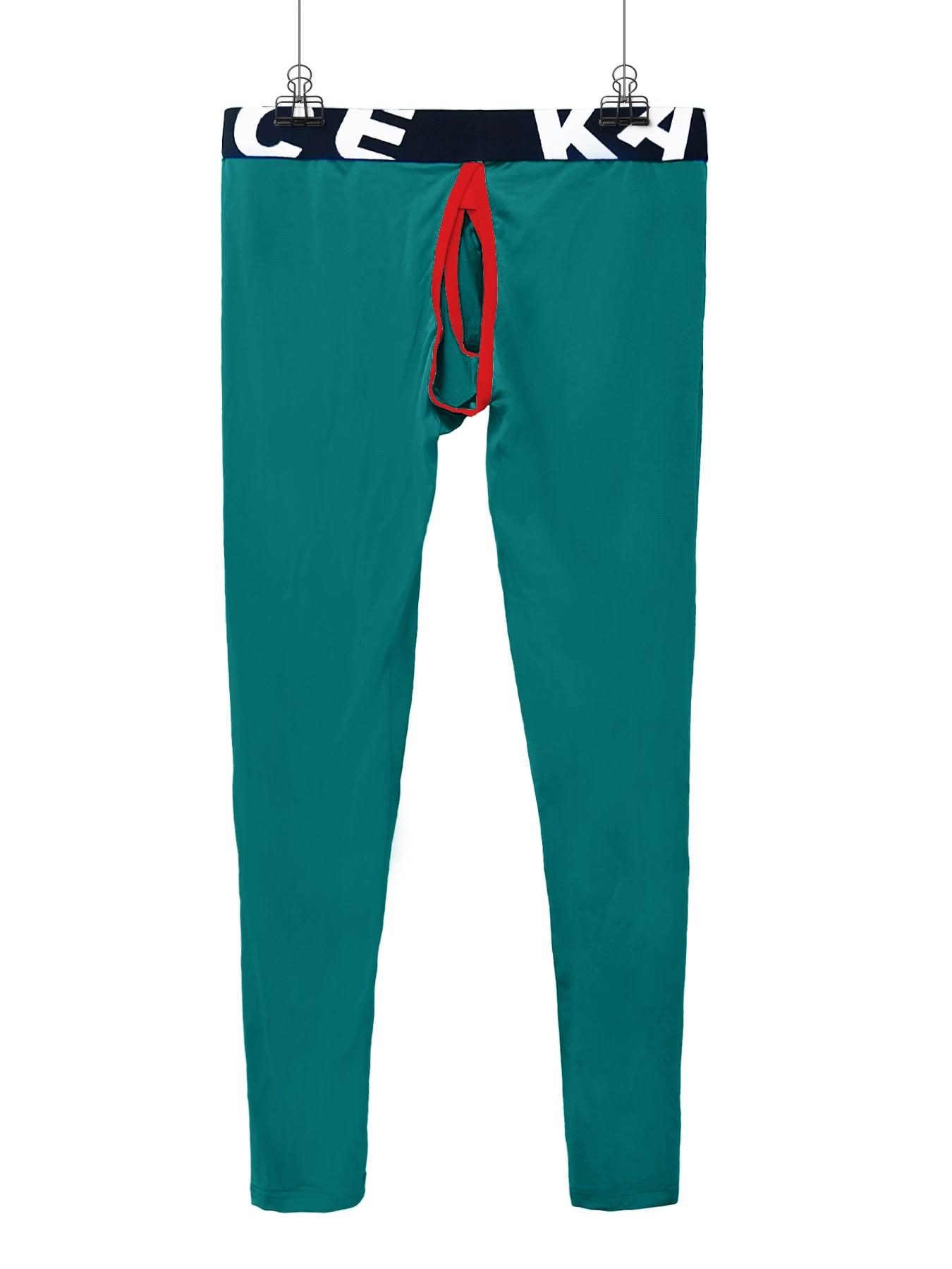 One-piece men's long underwear pants - warm, Thermal Sportswear, pants in solid color, with an open crotch design, detachable, large size, tight-fitting, comfortable, soft and skin-friendly, suitable for sports and casual wear
