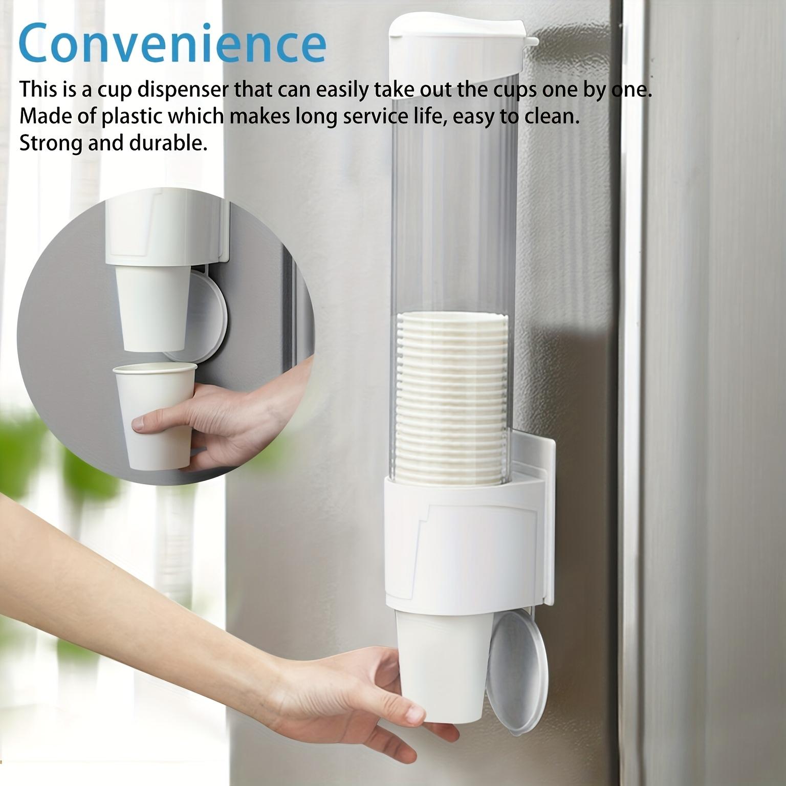 1pc Wall Mounted Disposable Paper Cups Holder, Dispenser Automatic Cup Storage Rack, Cups Holder For Water Dispenser, Cups Container, Kitchen Supplies