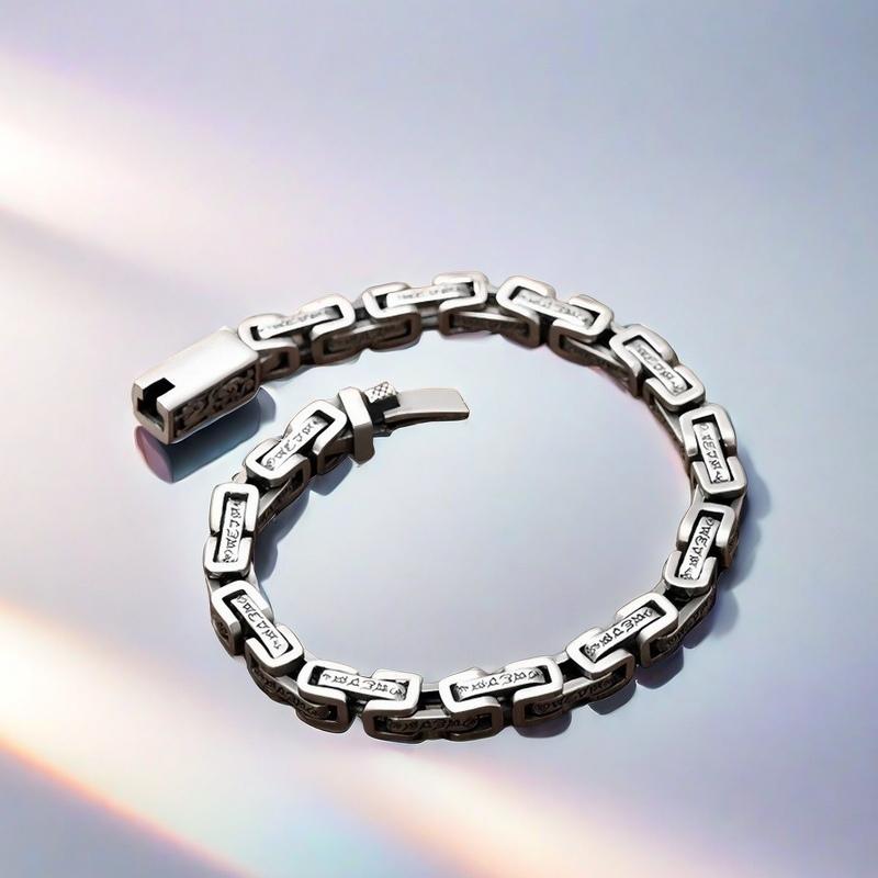 Full silver s925 bracelet Sterling silver bracelet men's bracelet can be opened to wear send boyfriend send dad birthday holiday gift Silver weight 25g /0.88 oz