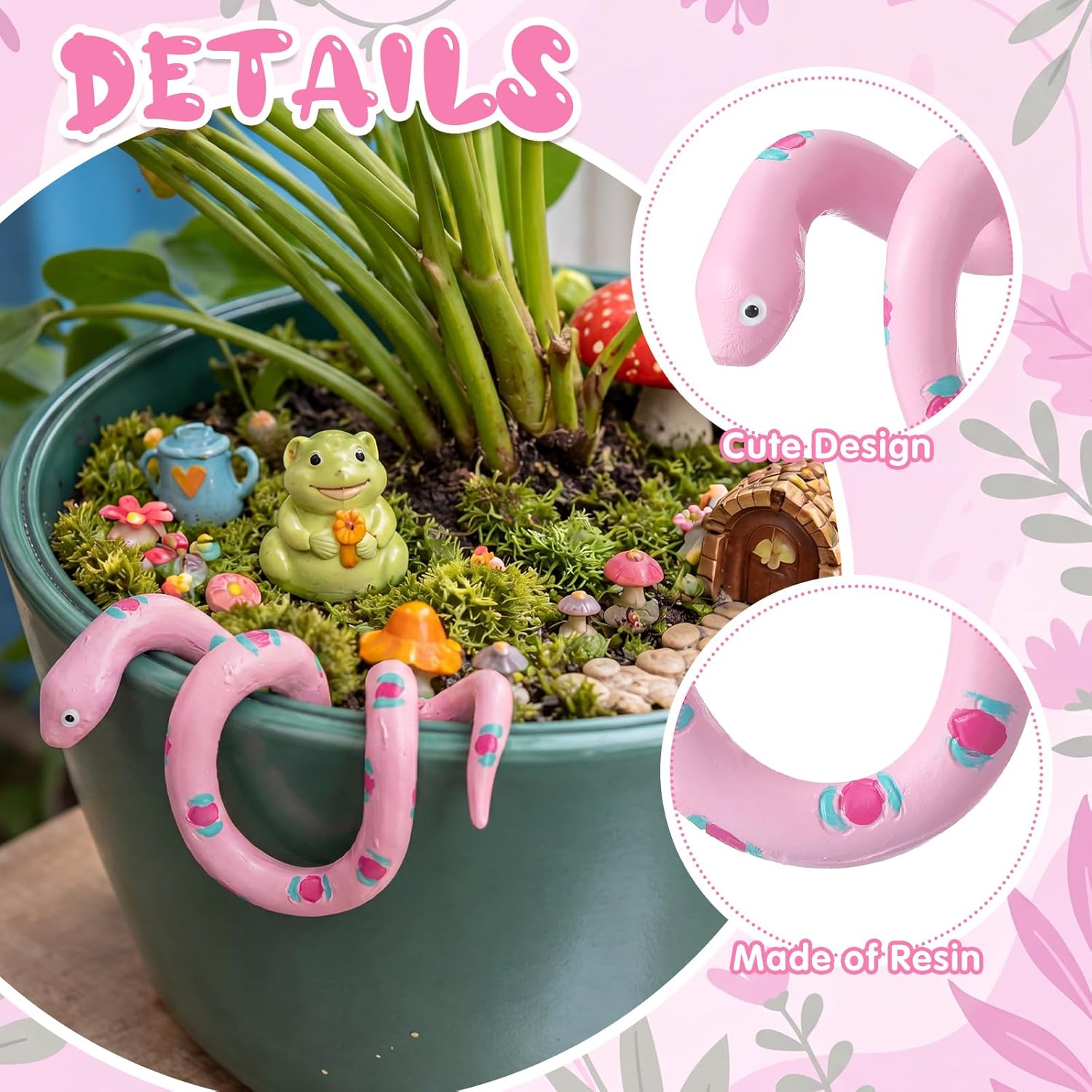 Snake Figurine Pot Hugger Cute Climbing Snake Statue Miniature for Flower Planter Pots Hanger for Garden Fence Balcony Patio Lawn Yard Ornaments Decoration Snake Figurine Pot Hugger Cute Climbing Snake Statue Miniature for Flower Planter Pots Hanger for Garden Fence Balcony Patio Lawn Yard Ornaments Decoration
