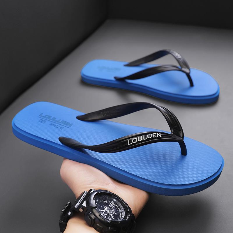 Men's Casual Flip-Flops, PVC Material, Medium Width, Anti-Slip, Lightweight, Suitable for Beach, Bathroom, Living Room, Summer Sandals